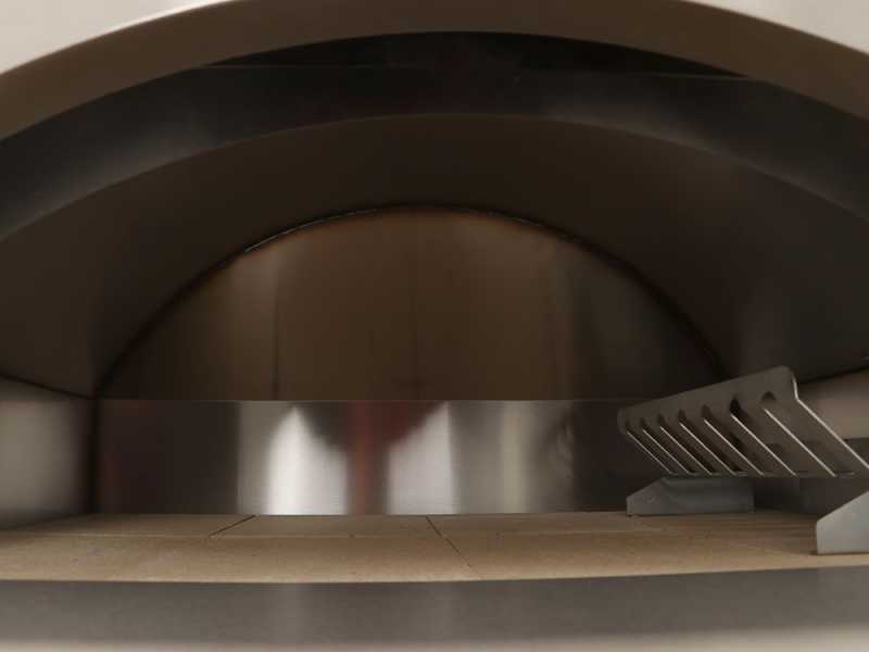 Rossofuoco Nonna Luisa Nero - Horno de le&ntilde;a de exterior con carro