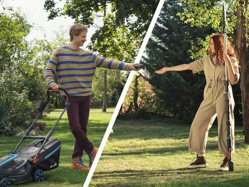 Gardena HighCut 360/18V Solo - Tijera el&eacute;ctrica de poda con p&eacute;rtiga - BATER&Iacute;A Y CARGADOR NO EST&Aacute;N INCLUIDOS