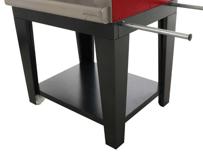  Rossofuoco Nonna Luisa Rosso - Horno de le&ntilde;a de exterior con carro