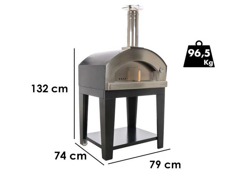 Rossofuoco Campagnolo Nero - Horno de le&ntilde;a de exterior con carro