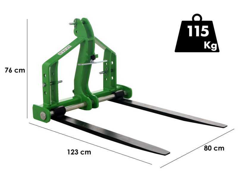 Seven Italy LIFT_2 - Horquillas portapalets para tractor - Capacidad 1000 kg