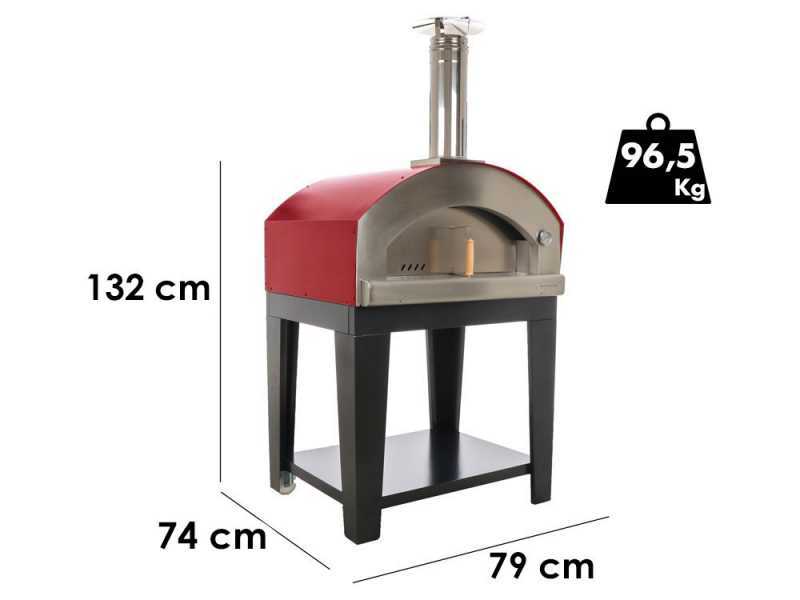 Rossofuoco Campagnolo - Horno de le&ntilde;a de exterior con carro - Rojo