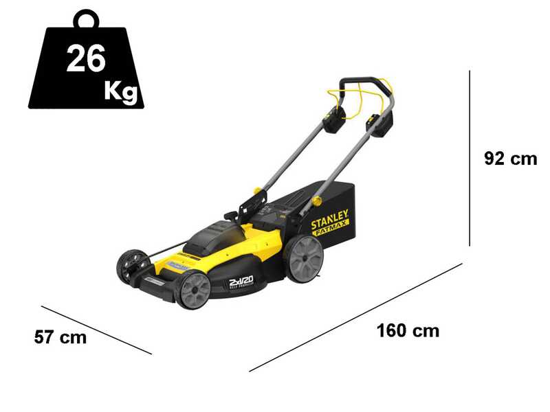 Stanley SFMCMWS251M-QW - Cortac&eacute;sped de bater&iacute;a 36V - BATER&Iacute;A Y CARGADOR NO INCLUIDOS