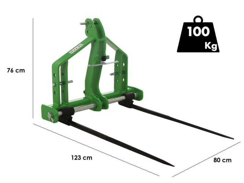 Seven Italy LIFT_2 ROLL - Horquillas portapalets para pacas y arcones - Capacidad 750 Kg