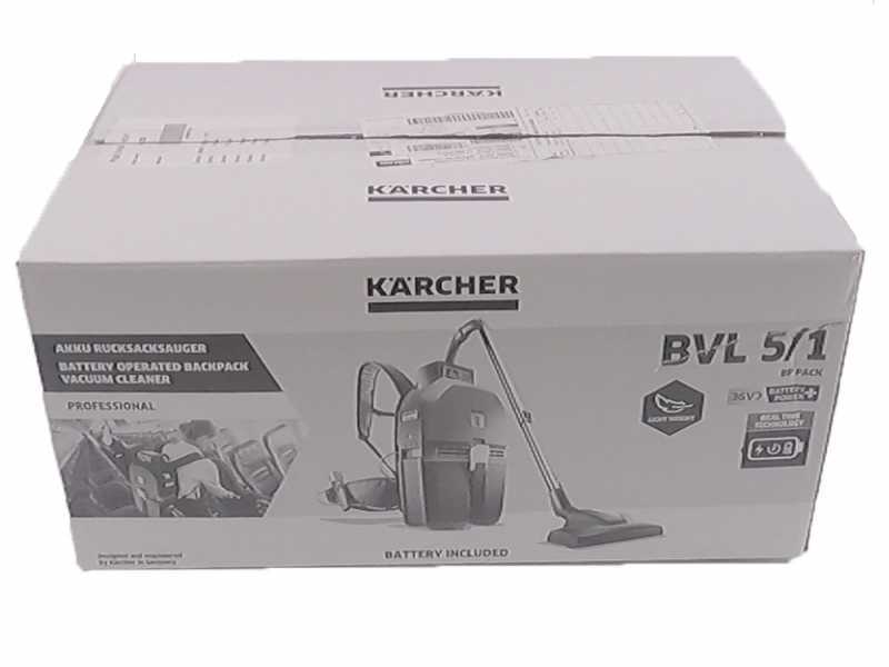 K&auml;rcher PRO BVL 3/1 Bp - Aspirador de mochila profesional de bater&iacute;a - 36V - SIN BATER&Iacute;AS NI CARGADOR