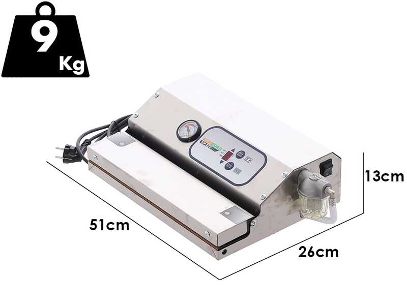 Envasadora al vac&iacute;o profesional EURO 420 INOX - Barra de soldadura de 42 cm