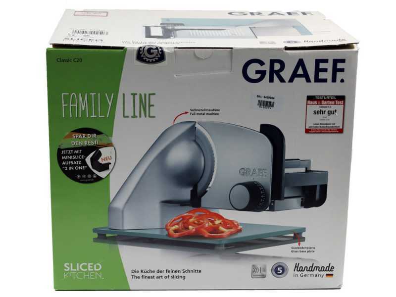 Graef Classic C20 Silver - Cortadora de fiambre con cuchilla de 170 mm
