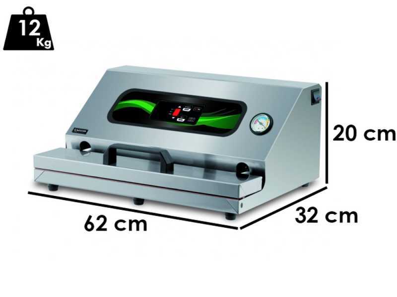 Envasadora al vac&iacute;o profesional Euro 520 Pro Inox - Barra de soldadura de 52 cm 
