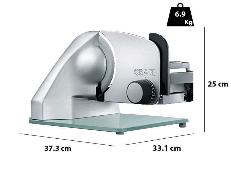 Graef Classic C20 TWIN Silver - Cortadora de fiambre con cuchilla de 170 mm