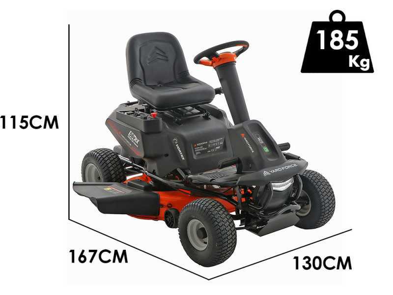 Yard Force E559 - Tractor cortac&eacute;sped de bater&iacute;a 56V/50Ah - Salida lateral y mulching