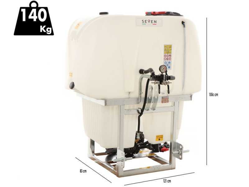 Seven Italy - Pulverizador suspendido para tratamientos de tractor compacto - Capacidad 600 l - Bomba APS71
