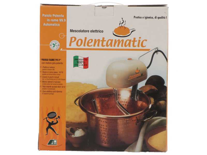 LAR polentamatic - Caldero el&eacute;ctrico de cobre martillado para polenta base plana 4.5L - 8W