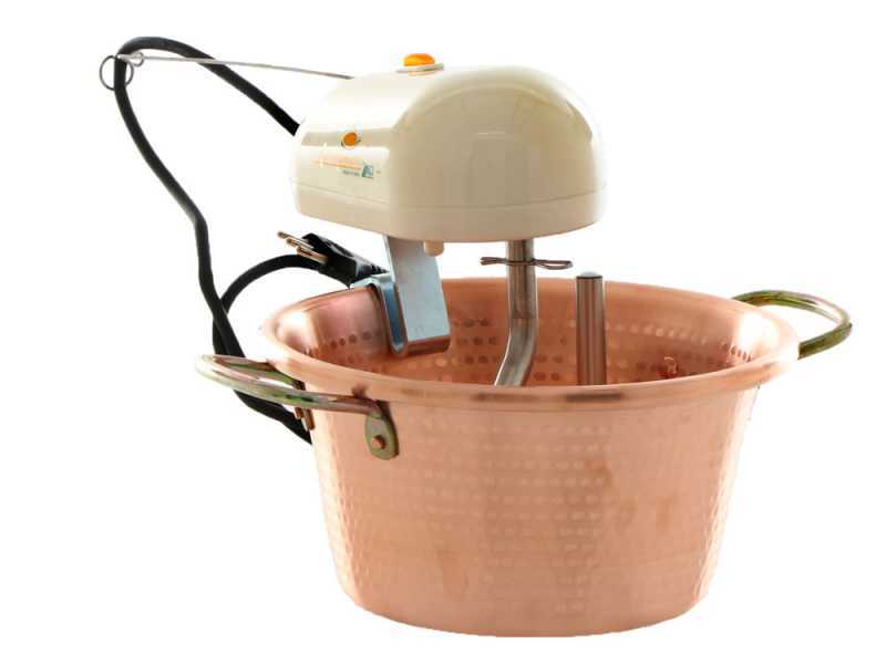 LAR polentamatic - Caldero el&eacute;ctrico de cobre martillado para polenta base plana 4.5L - 8W