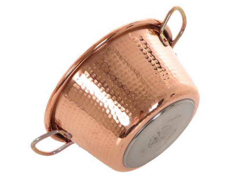 LAR polentamatic - Caldero de cobre el&eacute;ctrico martillado para polenta de inducci&oacute;n 4.5L - 8W