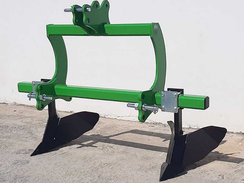Seven Italy Big - Aporcador de 2 rejas - Bastidor de 140 cm - Para tractores con enganche de tres puntos