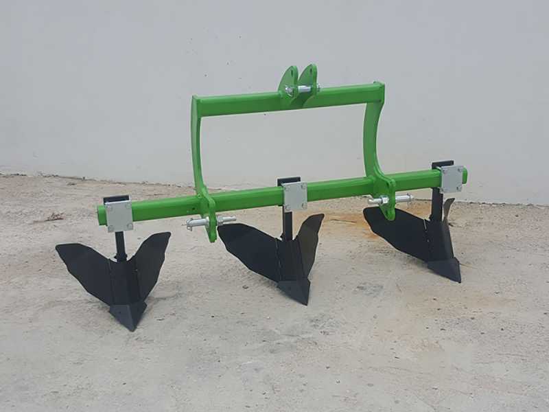 Seven Italy Big - Aporcador de 3 rejas - Bastidor de 160 cm - Para tractores con enganche de tres puntos