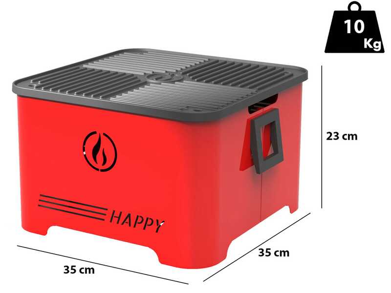 Linea VZ Happy Rojo - Barbacoa port&aacute;til de pellets