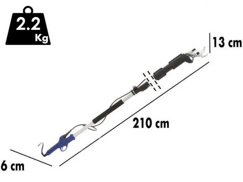 BullMach Artemis 45 Pro - Tijera el&eacute;ctrica de poda con p&eacute;rtiga - 150/210 cm