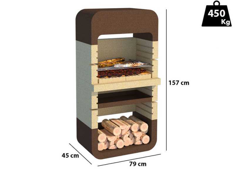 Linea VZ Monopoli - Barbacoa de obra de le&ntilde;a y carb&oacute;n