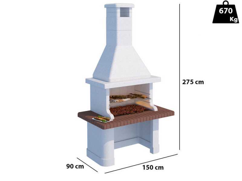 Linea VZ Vulcano - Barbacoa de obra de le&ntilde;a y carb&oacute;n