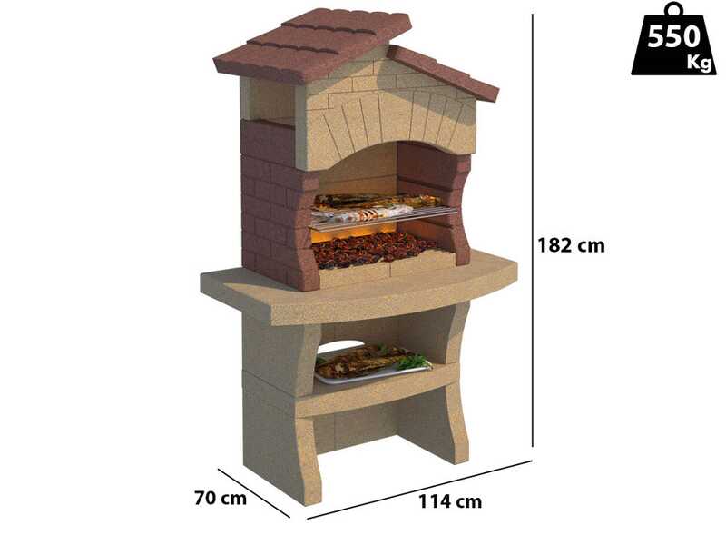 Linea VZ Minorca - Barbacoa de obra de le&ntilde;a y carb&oacute;n