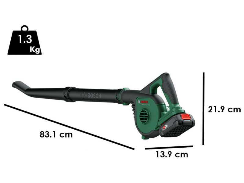 Bosch Universal Leaf Blower 18V - Soplador el&eacute;ctrico de bater&iacute;a - BATER&Iacute;A Y CARGADOR NO EST&Aacute;N INCLUIDOS