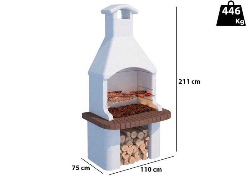 Linea VZ Tremiti - Barbacoa de obra de le&ntilde;a y carb&oacute;n