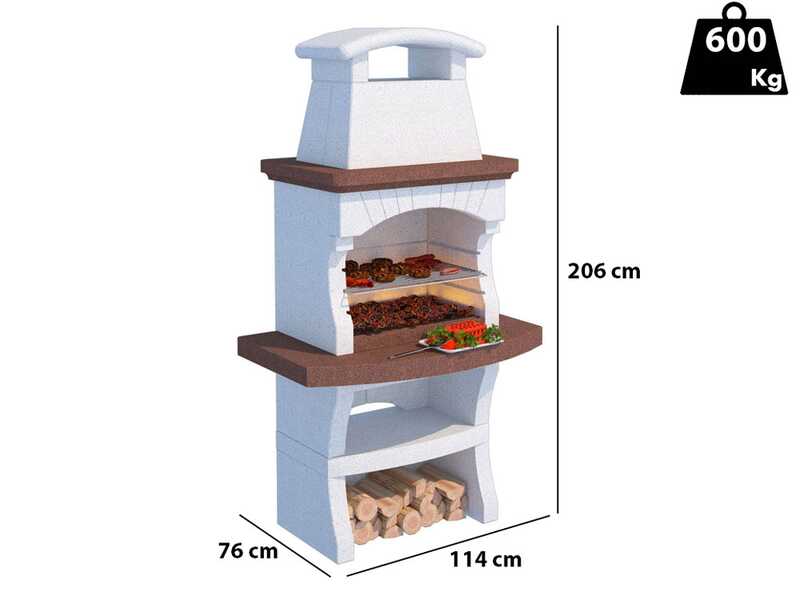 Linea VZ Maiorca - Barbacoa de obra de le&ntilde;a y carb&oacute;n