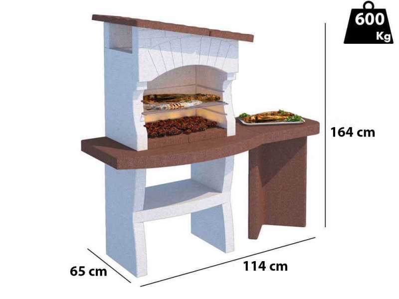 Linea VZ Portofino - Barbacoa de obra de le&ntilde;a y carb&oacute;n