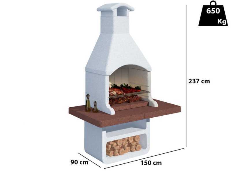 Linea VZ Portorotondo - Barbacoa de obra de le&ntilde;a y carb&oacute;n