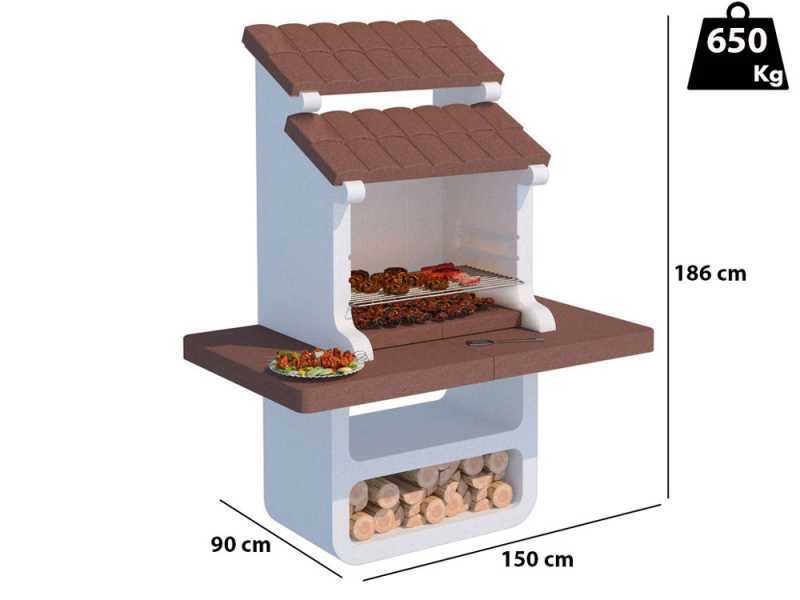 Linea VZ Portocervo - Barbacoa de obra para le&ntilde;a y carb&oacute;n