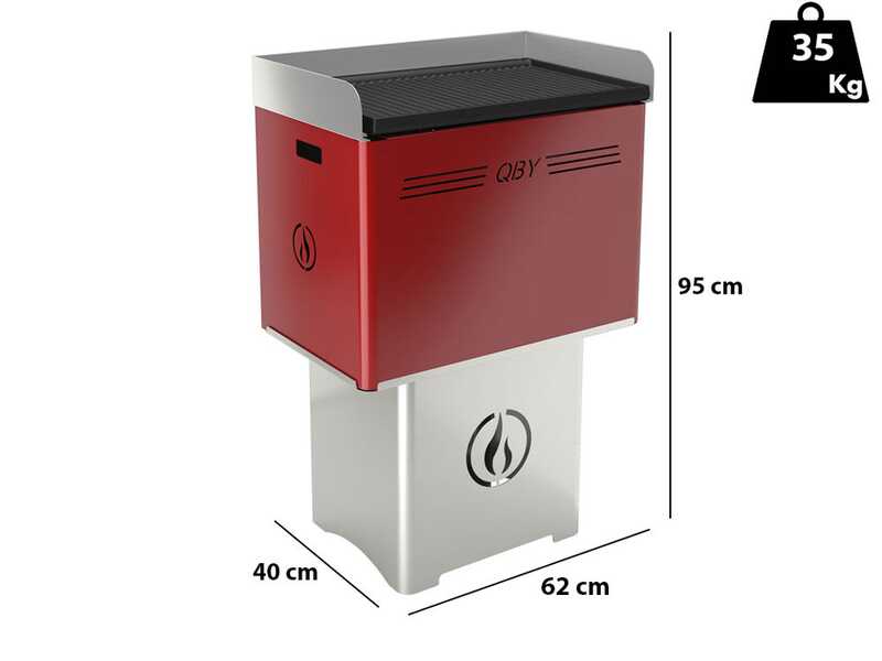 Linea VZ QBY - Barbacoa pirol&iacute;tica de pellets port&aacute;til roja
