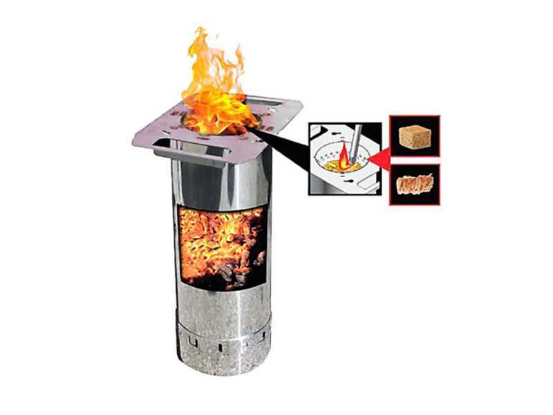 Linea VZ Party Rosso - Barbacoa pirol&iacute;tica para pellets con ruedas