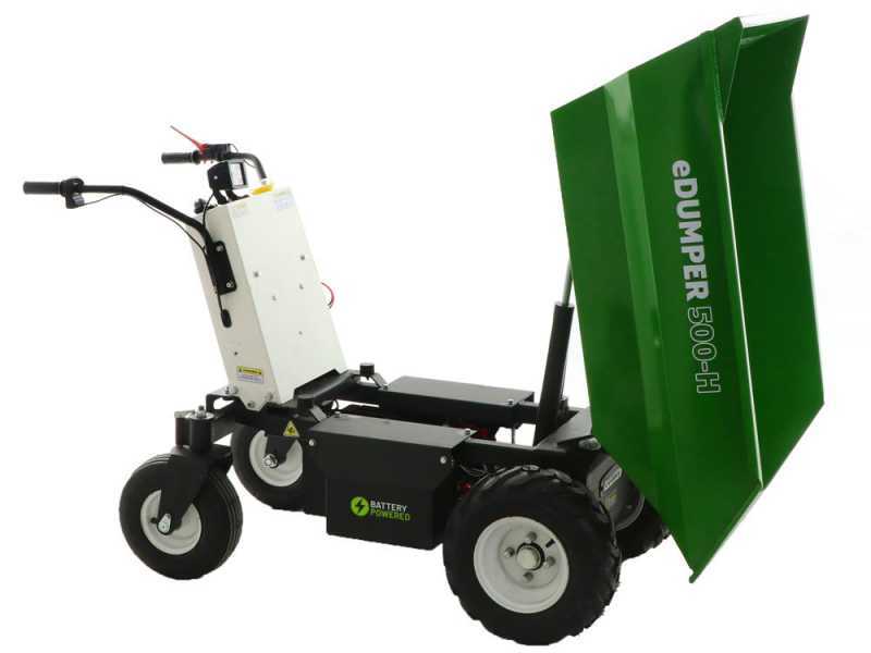 GREENBAY eDumper 500-H - Motocarretilla de bater&iacute;a - 48V 32Ah - Caj&oacute;n dumper con volteo hidr&aacute;ulico