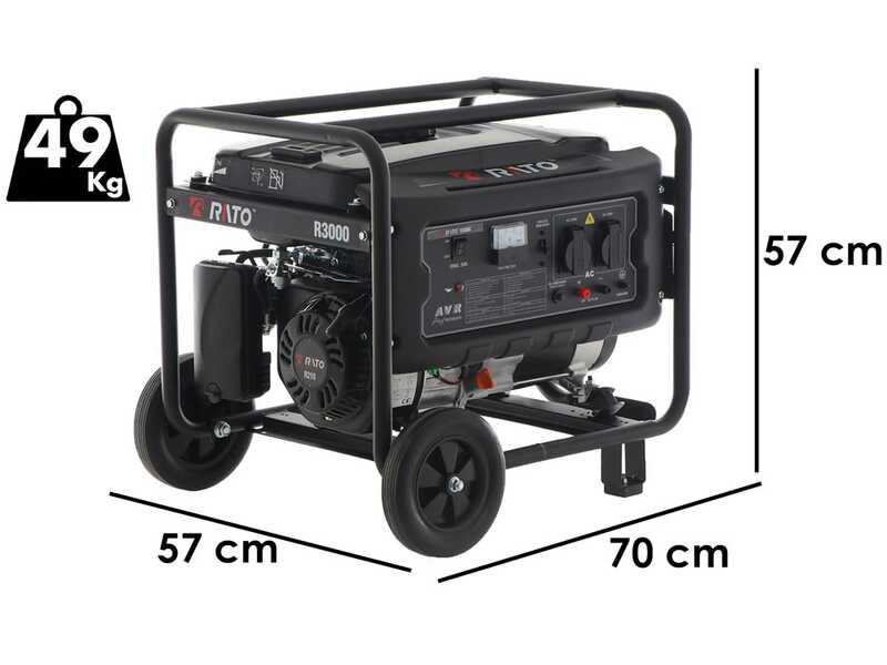 Rato R3000 - Generador de corriente a gasolina 3 kW - Continua 2.8 kW monof&aacute;sica