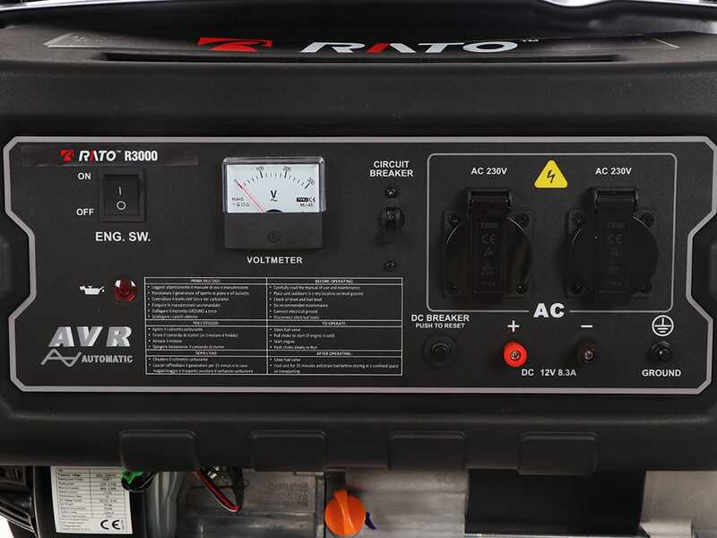 Rato R3000 - Generador de corriente a gasolina 3 kW - Continua 2.8 kW monof&aacute;sica