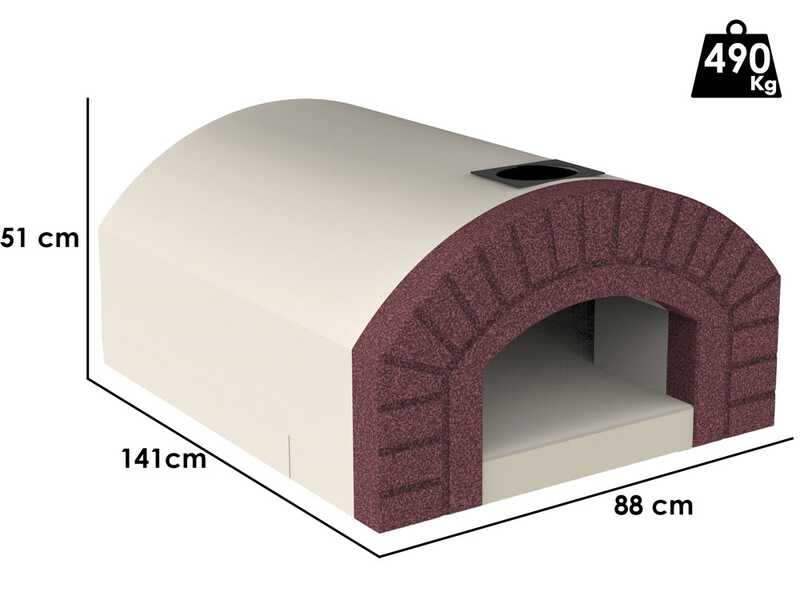 Linea VZ Sorrento - Horno de le&ntilde;a de empotrar con superficie de cocci&oacute;n 72x105 cm - Capacidad de cocci&oacute;n 5 pizzas