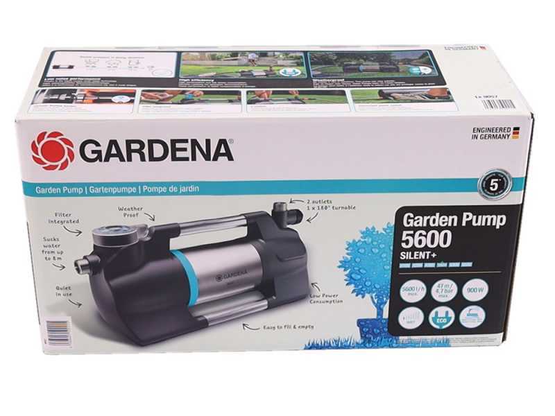 Gardena 5600 Silent+ &ndash; Bomba el&eacute;ctrica de riego para jard&iacute;n &ndash; 900 W