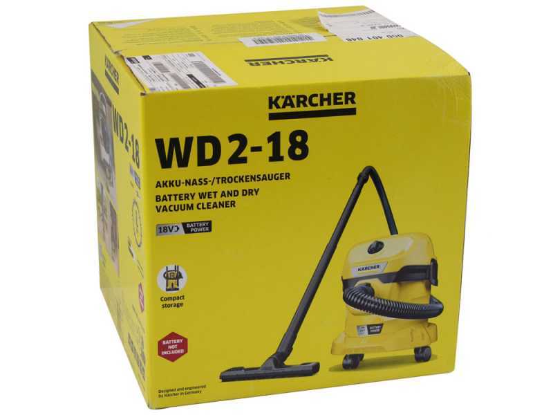 Aspirador K&auml;rcher WD 2-18 - Bid&oacute;n de 12 l - 18 V - 2,5 Ah