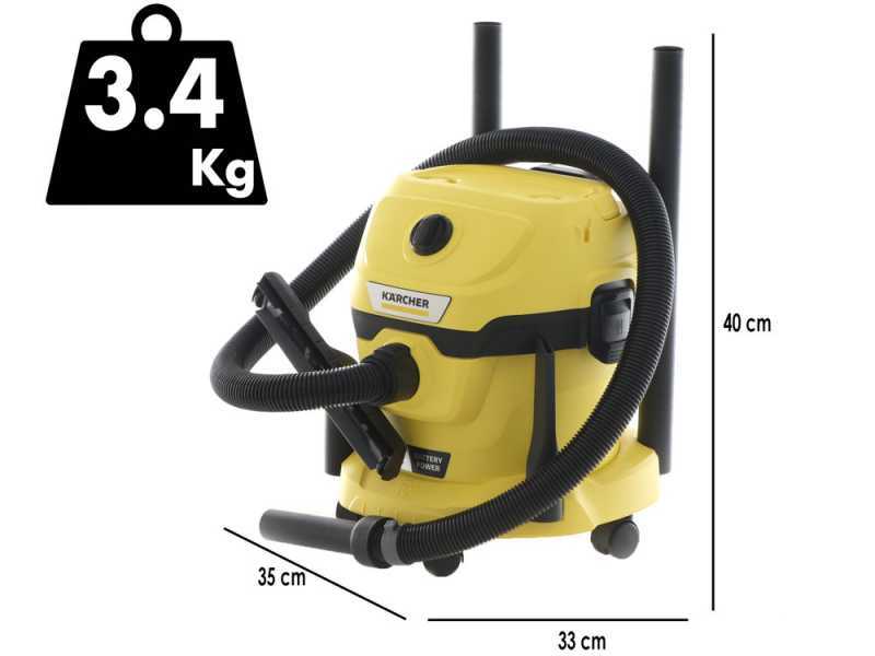 Aspirador K&auml;rcher WD 2-18 - Bid&oacute;n de 12 l - 18 V - 2,5 Ah