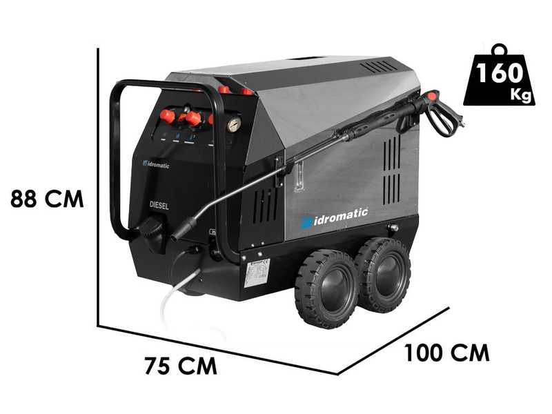 Idromatic Astra 200.15 - Hidrolimpiadora de agua caliente trif&aacute;sica industrial - 200 bar - 900 l/h