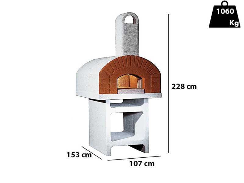 Linea VZ Pozzuoli - Horno de le&ntilde;a de exterior con base de hormig&oacute;n - C&aacute;mara de cocci&oacute;n 72x105 cm