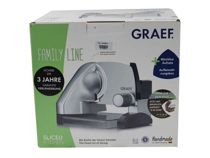 Graef SKS 500 Silver - Cortadora de fiambre 2 en 1 con cortaverduras - Cuchilla de 170 mm