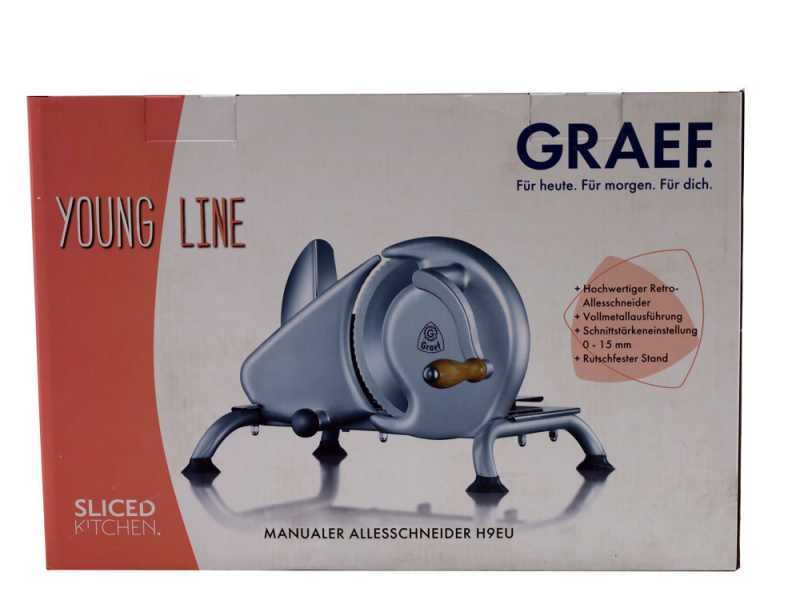 Graef H9 Silver - Cortadora de fiambre manual con cuchilla de 190 mm