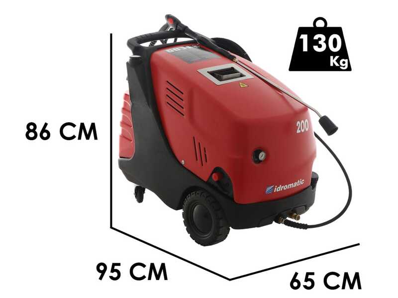 Idromatic Kon 200.15 - Hidrolimpiadora de agua caliente profesional - trif&aacute;sica - 200 bar - 900 l/h