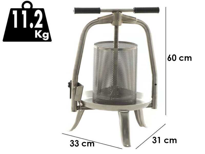 Baesso V20 Inox - Prensa de tornillo para fruta y verdura 9L - Jaula INOX