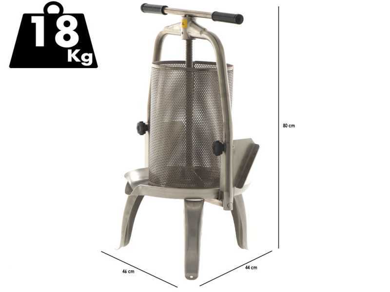 Baesso V25 Inox - Prensa de tornillo para fruta y verdura 20L - Jaula INOX