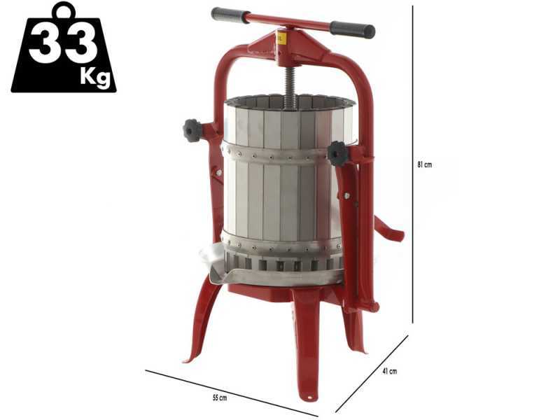 Baesso F25 Inox - Prensa de tornillo para fruta y verdura 20L - Jaula INOX