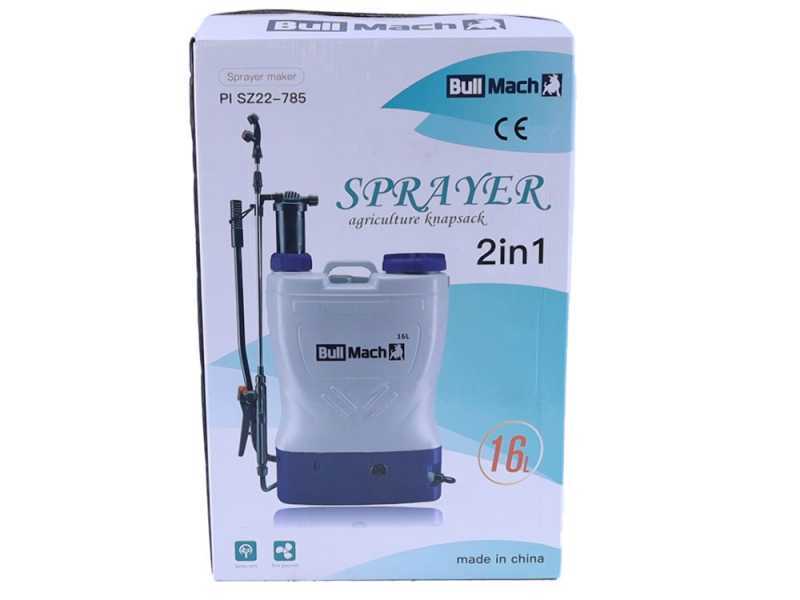 BullMach Pandora 16E Li - Pulverizador de mochila el&eacute;ctrico de bater&iacute;a - 12V 8Ah