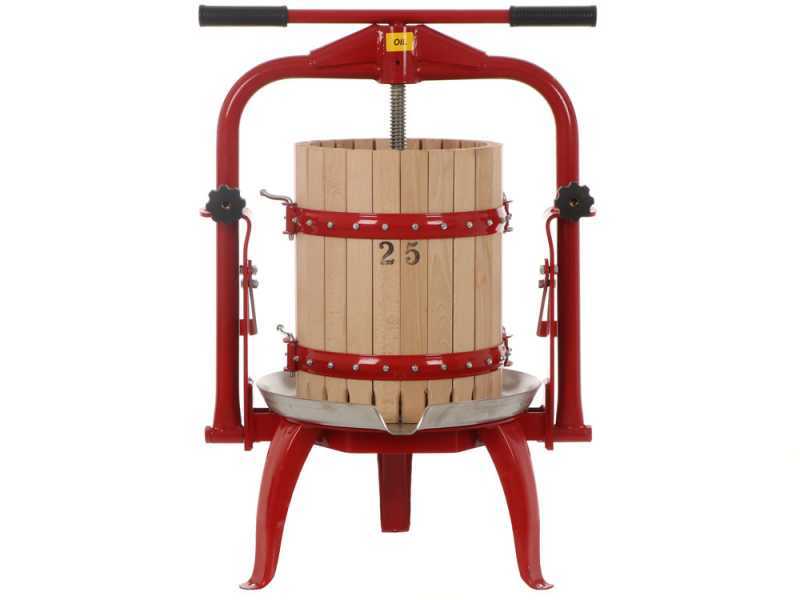 Baesso F25 - Prensa de tornillo para fruta y verdura 20L - Jaula de madera